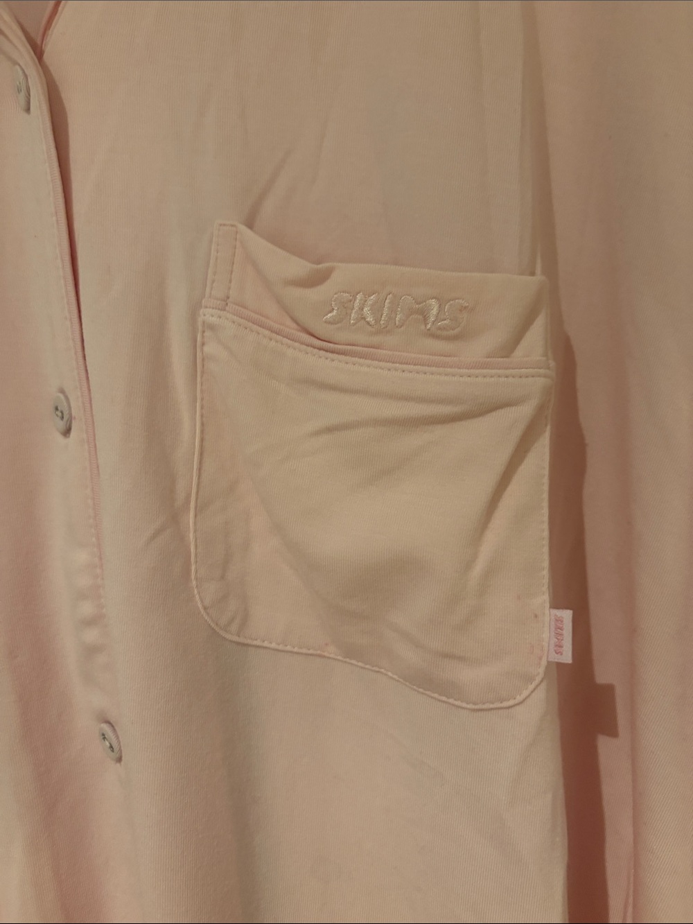SKIMS Classic Button-Down Pajama Set in Pink Bloom - Picture 4 of 9
